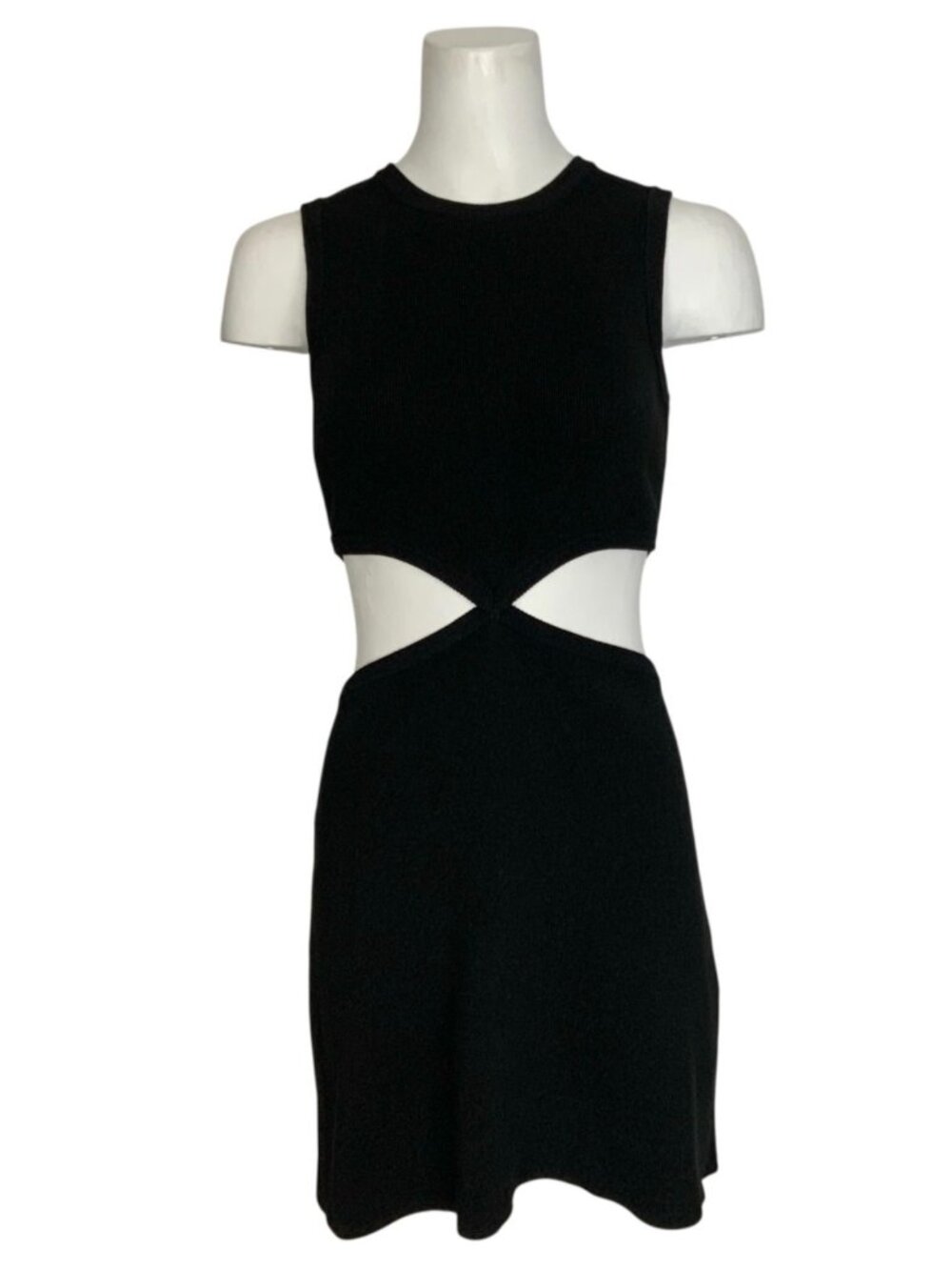 Maje Open Waist Mesh Dress 40 US L Noir Metallic Cutout - Picture 2 of 15